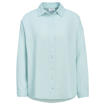 Damen Musselin-Bluse unifarben