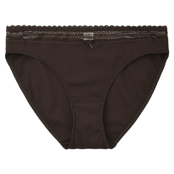 Damen Slip mit Rippstruktur und Spitze