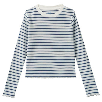 Mädchen Langarmshirt mit Rippstruktur