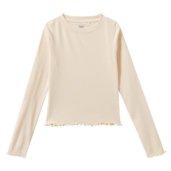 Mädchen Langarmshirt mit Rippstruktur