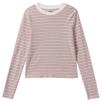 Mädchen Langarmshirt mit Rippstruktur