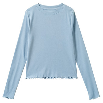 Mädchen Langarmshirt mit Rippstruktur