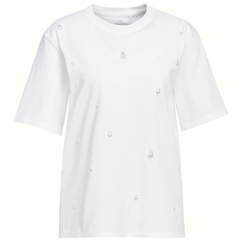 Damen T-Shirt mit Perlen-Applikationen