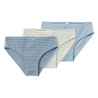 3 Mädchen Slips mit Rippstrukur
