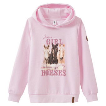 Mädchen Hoodie mit Pferde-Motiv