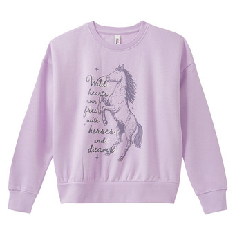 Mädchen Sweatshirt mit Pferde-Motiv