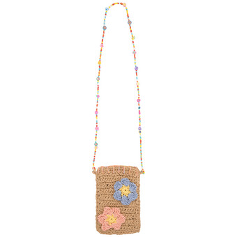 Mädchen Strohtasche mit bunten Blumen