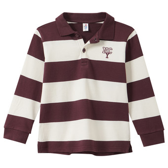 Jongensshirt met lange mouwen en polokraag