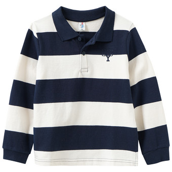 Jongensshirt met lange mouwen en polokraag