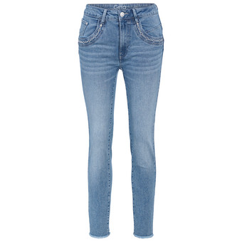 Damen Slim-Jeans mit Used-Waschung
