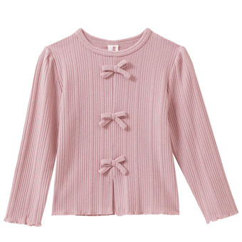 Mädchen Langarmshirt mit Zierschleifen