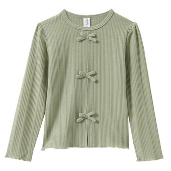 Mädchen Langarmshirt mit Zierschleifen