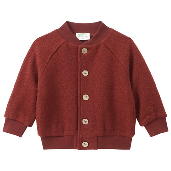 Baby Wollwalk-Blousonjacke mit Rippbündchen