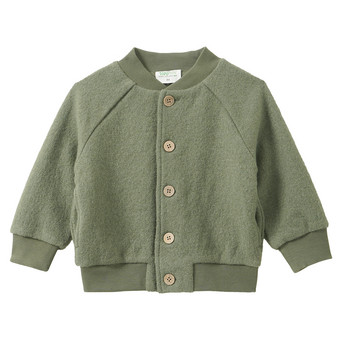 Baby Wollwalk-Blousonjacke mit Rippbündchen