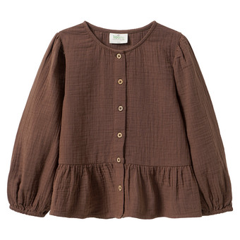 Mädchen Musselin-Bluse mit Volant