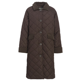 Damen Steppmantel mit Corddetails