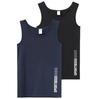 2 Jungen Unterhemden mit Text-Print