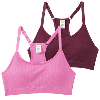 2 Mädchen Seamless-Bustiers mit Pads
