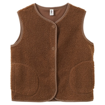 Teddy-gilet voor meisjes met knoopsluiting