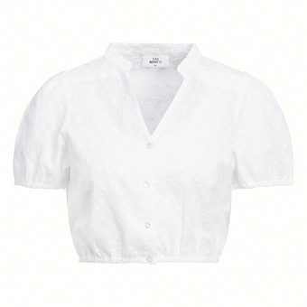 Damen Dirndl-Bluse mit Lochstickerei