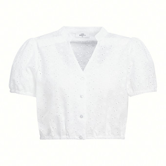Damen Dirndl-Bluse mit Lochstickerei