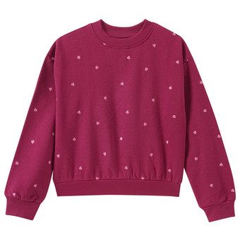 Mädchen Sweatshirt mit Herz-Stickerei