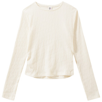 Meisjes-T-shirt met lange mouwen en textuur