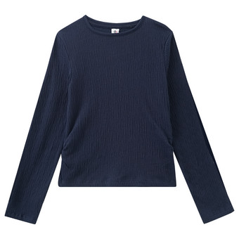 Meisjes-T-shirt met lange mouwen en textuur