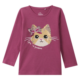 Mädchen Langarmshirt mit Wendepailletten