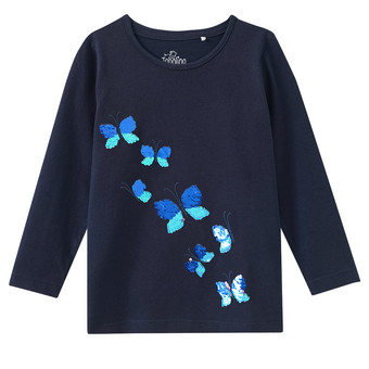 Mädchen Langarmshirt mit Wendepailletten