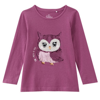Mädchen Langarmshirt mit Wendepailletten