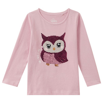 Mädchen Langarmshirt mit Wendepailletten