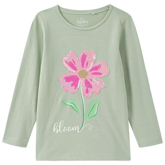 Mädchen Langarmshirt mit Wendepailletten