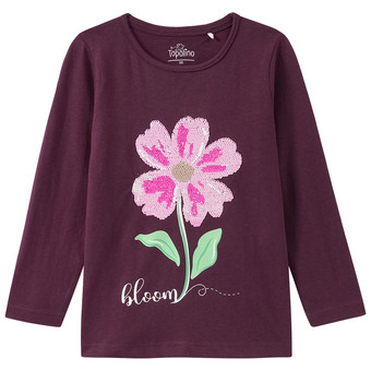 Mädchen Langarmshirt mit Wendepailletten