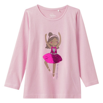 Mädchen Langarmshirt mit Wendepailletten