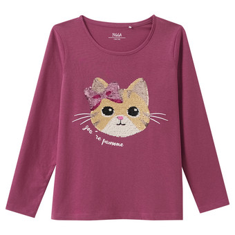 Mädchen Langarmshirt mit Wendepailletten