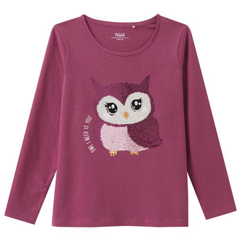 Mädchen Langarmshirt mit Wendepailletten