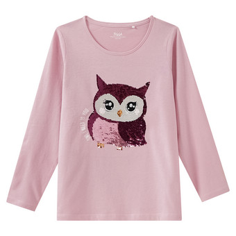 Mädchen Langarmshirt mit Wendepailletten
