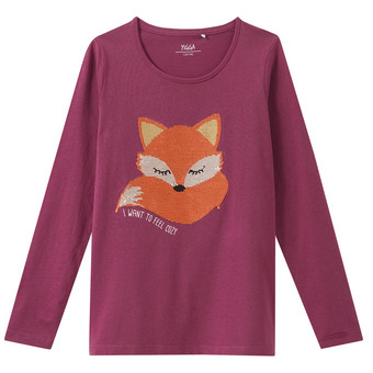 Mädchen Langarmshirt mit Wendepailletten