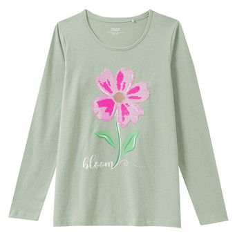 Mädchen Langarmshirt mit Wendepailletten