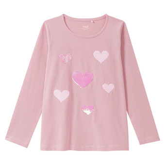 Mädchen Langarmshirt mit Wendepailletten