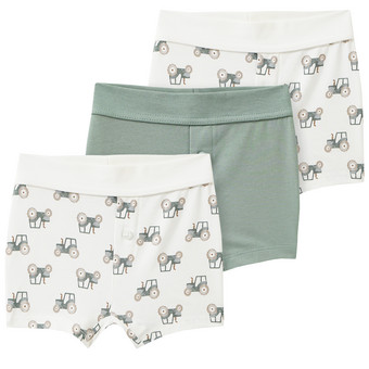 3 babyboxershorts met tractorprint