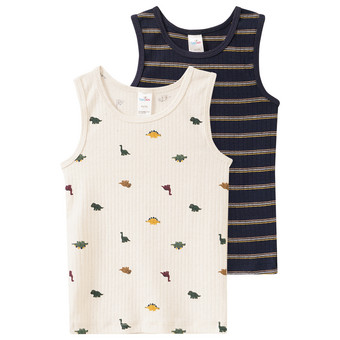 2 Baby Unterhemden mit Dino-Motiven