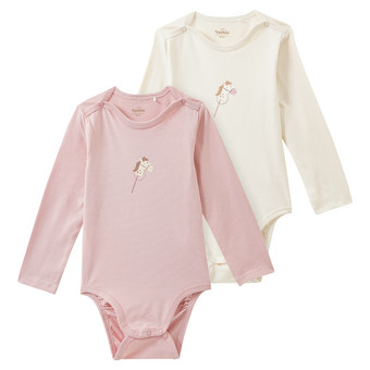 2 Baby Langarmbodys aus Bio-Baumwolle