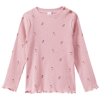 Mädchen Langarmshirt mit Rippstruktur