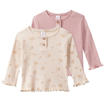 2 Newborn Langarmshirts mit Rippstruktur