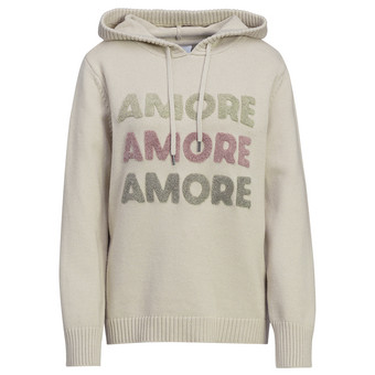 Damen Strickpullover mit Frottee-Applikation
