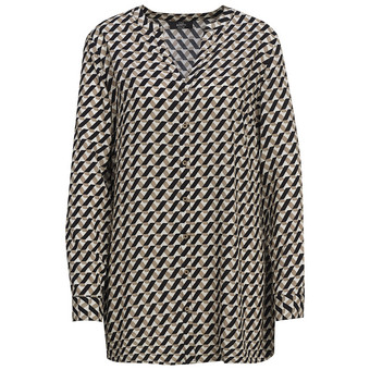 Damen Longbluse mit Turn-up-Ärmeln