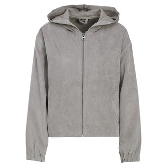 Damen Cord-Blouson mit Kapuze