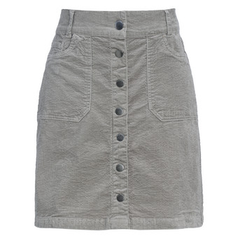 Damen Cord-Rock mit Zierknopfleiste